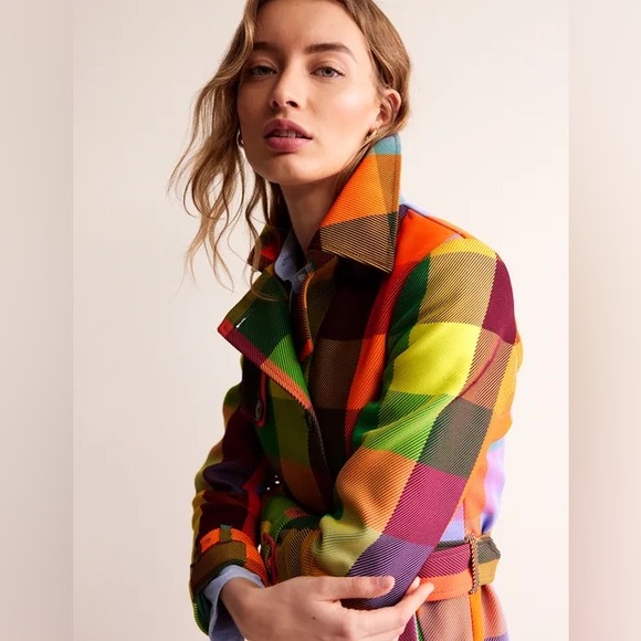 Boden Jackets & Blazers - Boden Neon Belted Trench Coat 6R